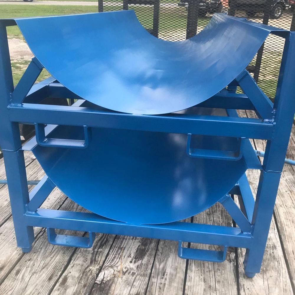 Welded and powder-coated cradle rack