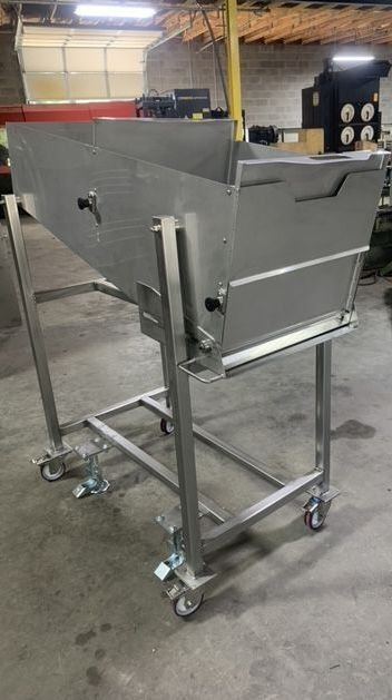 Stainless hopper on casters